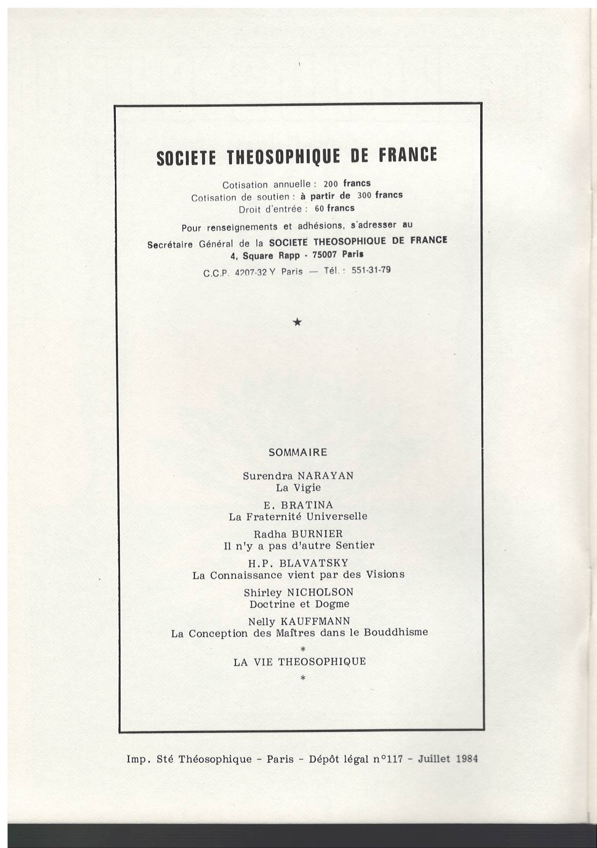 Le Lotus Bleu 1984/07