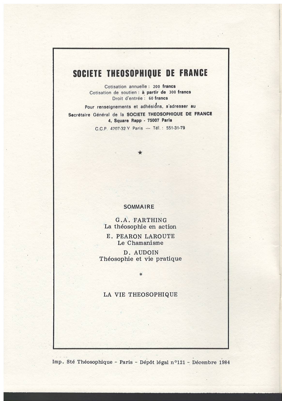 Le Lotus Bleu 1985/01