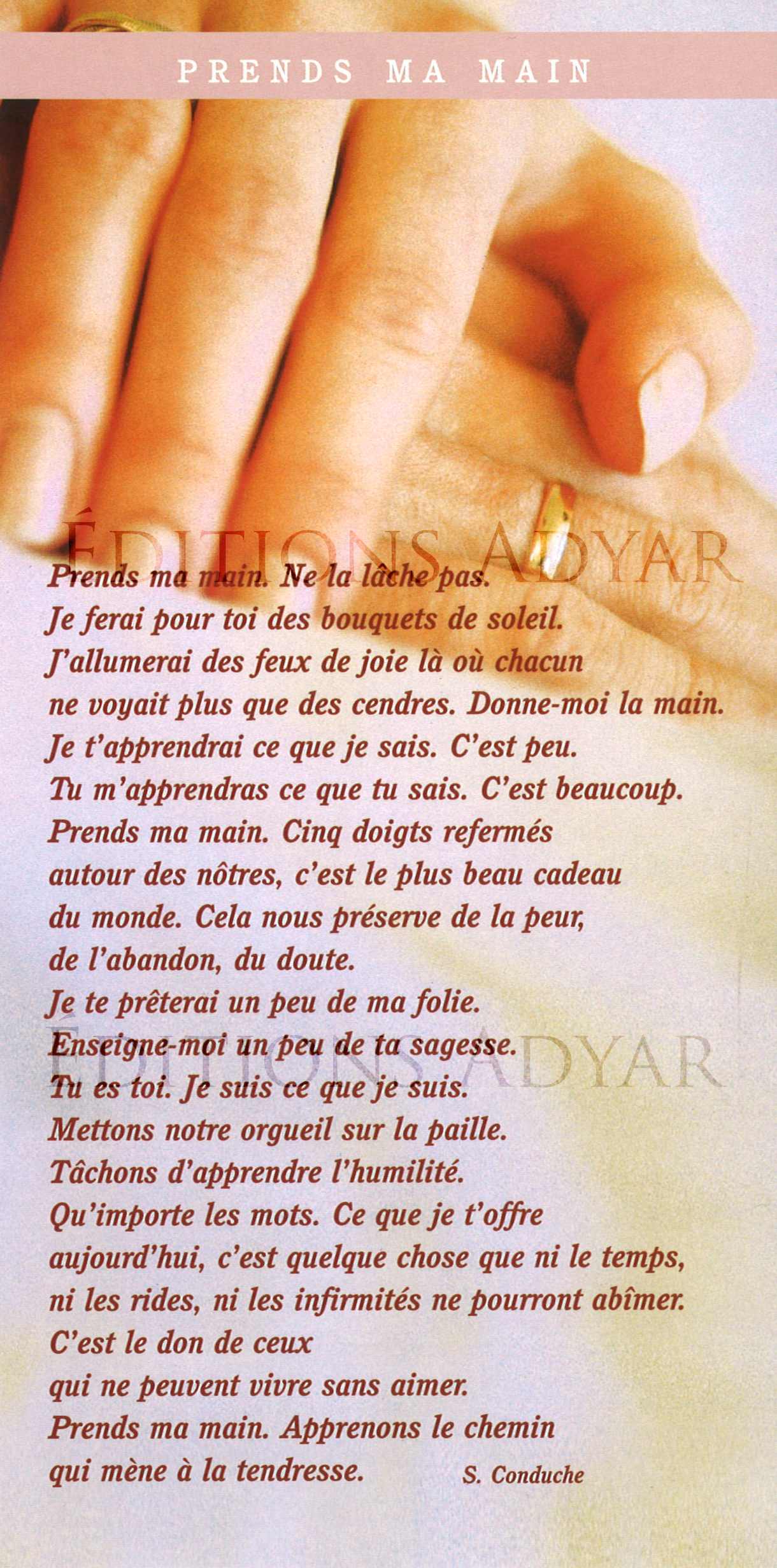 Carte de vœux « Prends ma main »