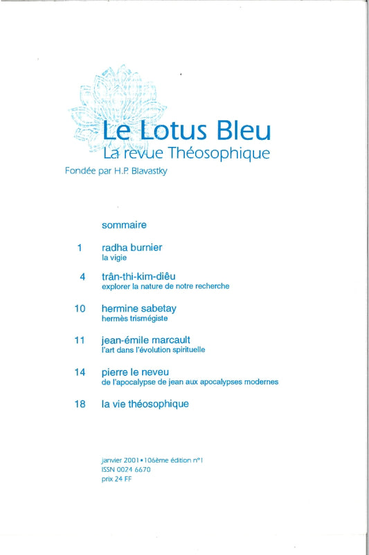 Le Lotus Bleu 2001/01
