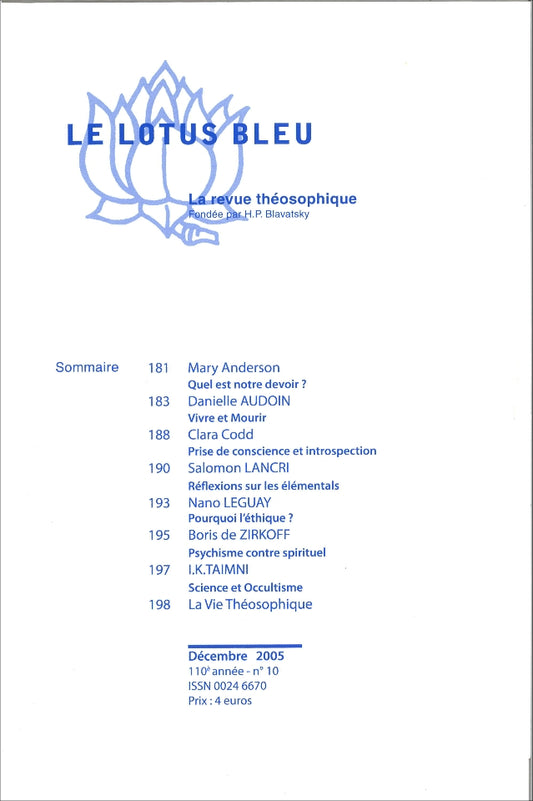 Le Lotus Bleu 2005/10