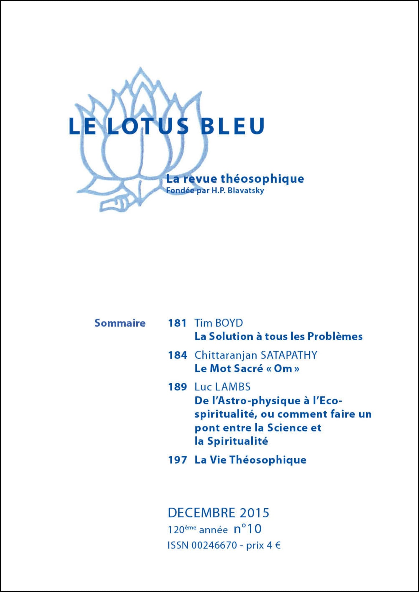 Le Lotus Bleu 2015/10