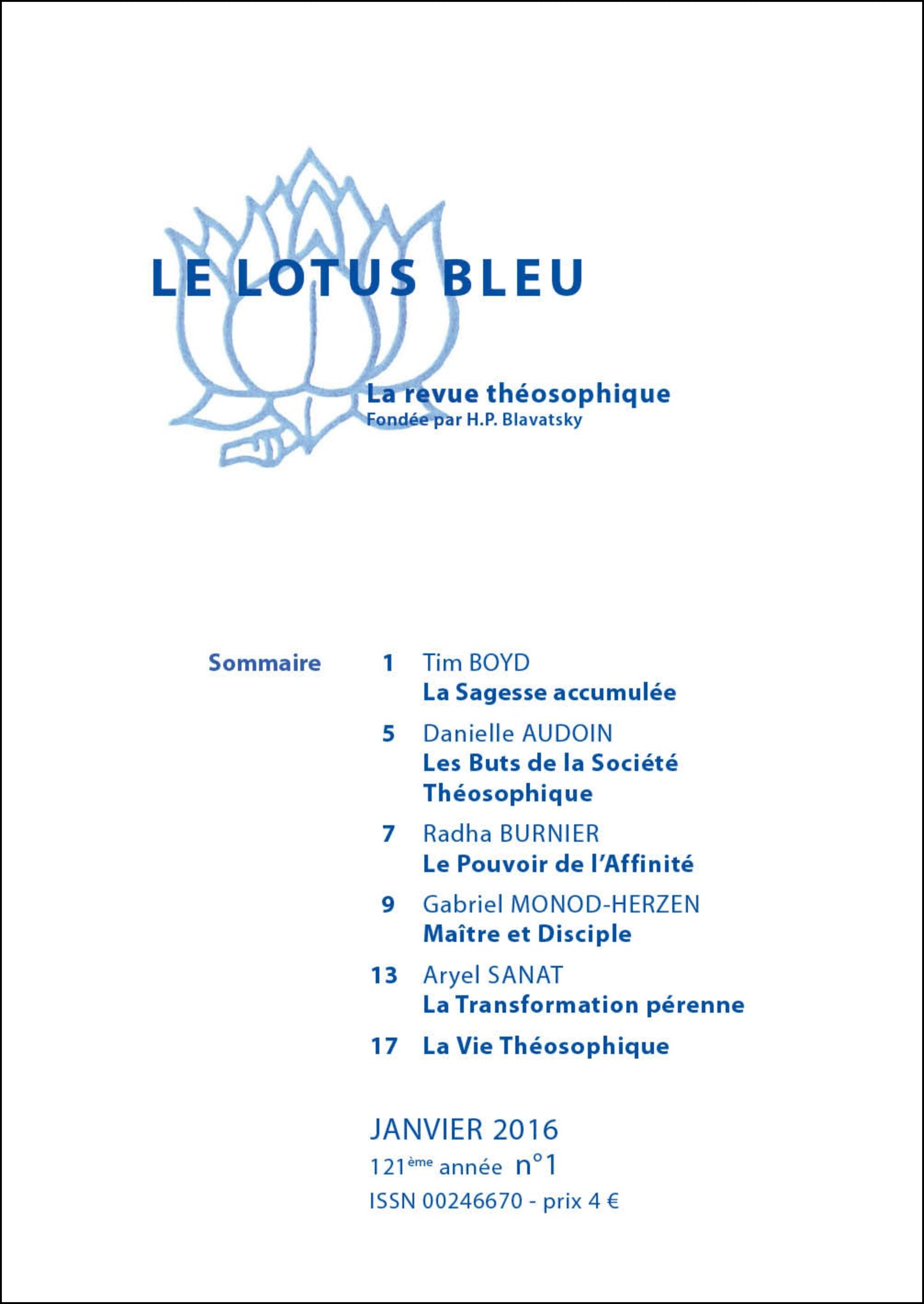Le Lotus Bleu 2016/01