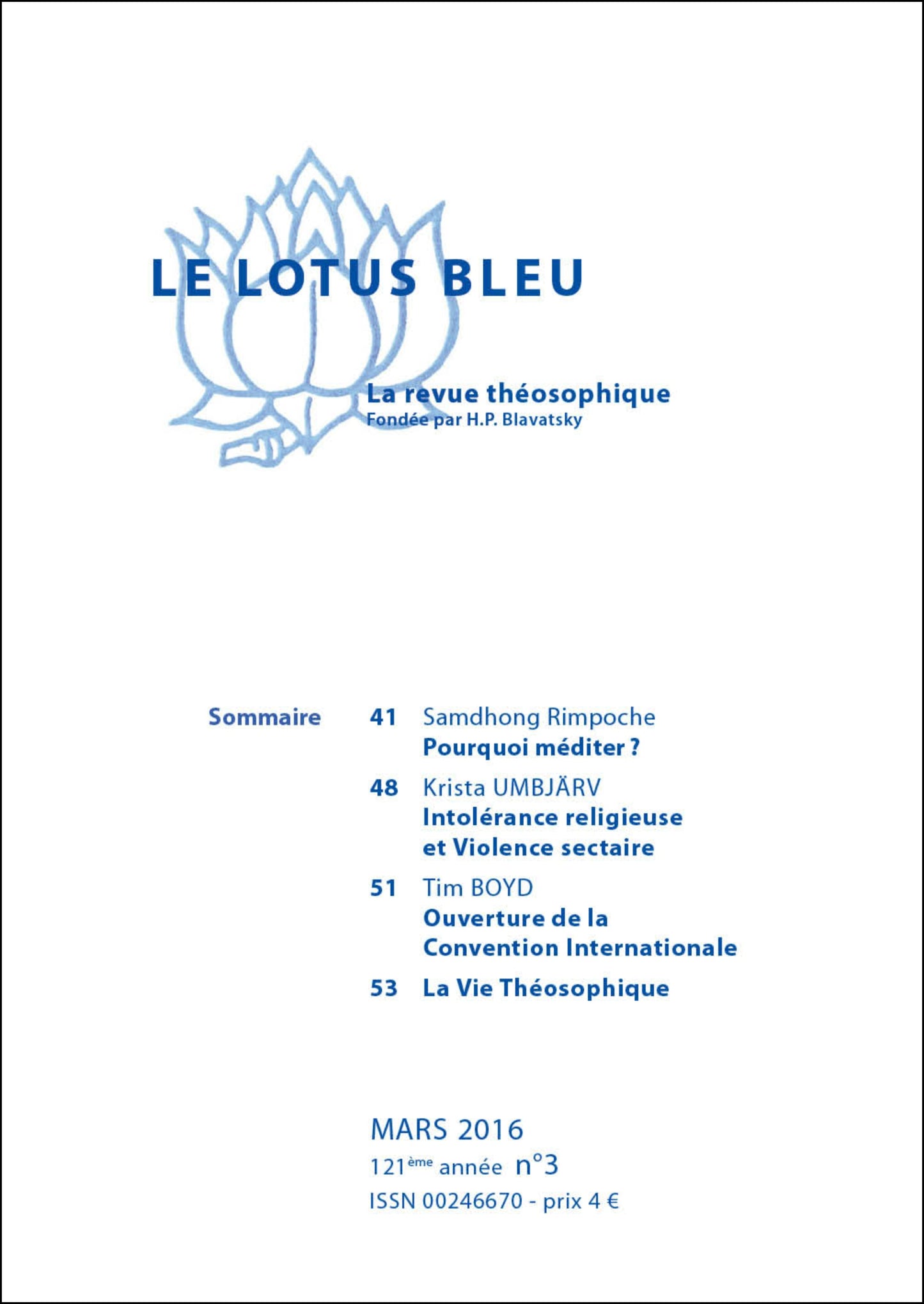 Le Lotus Bleu 2016/03