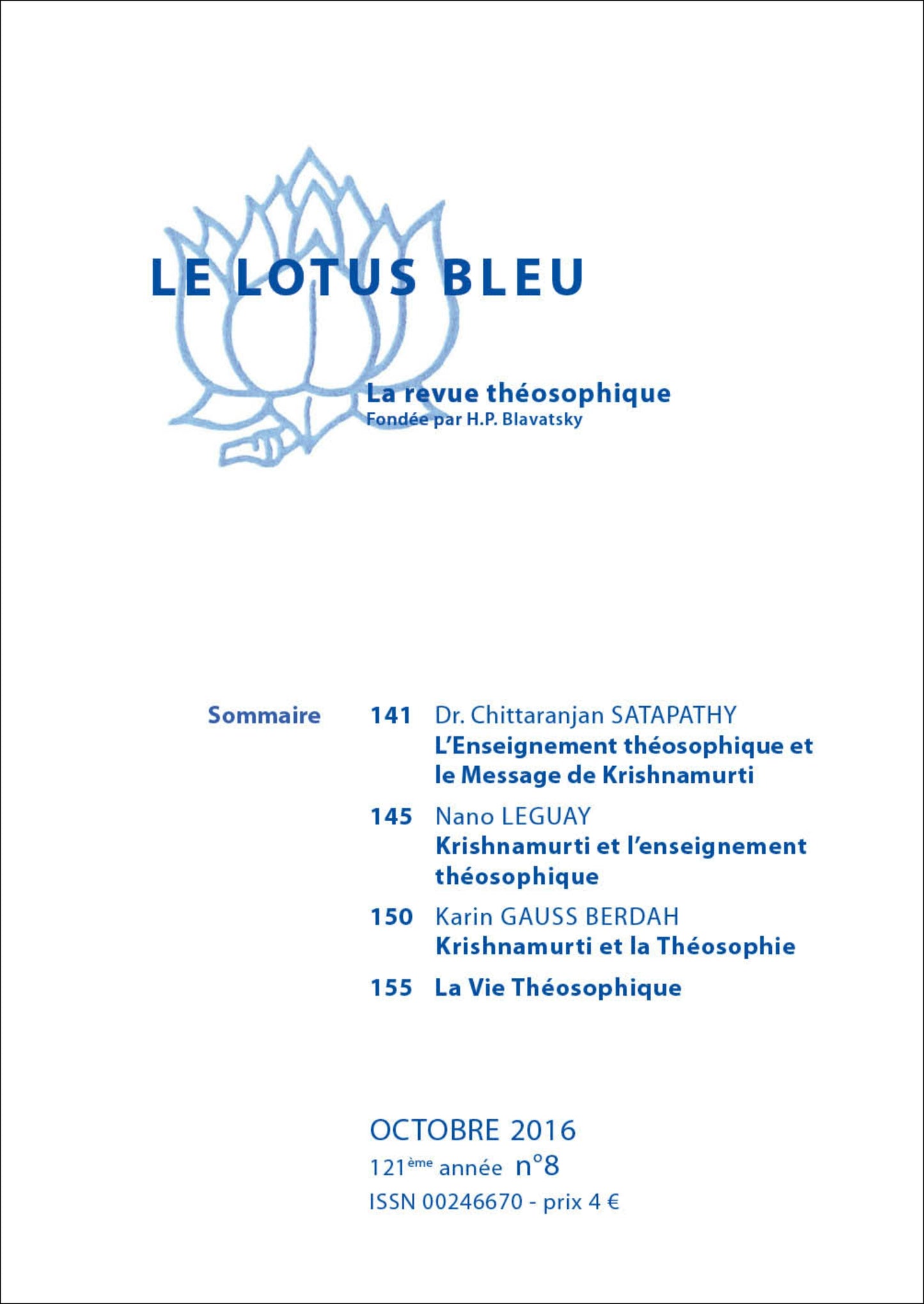 Le Lotus Bleu 2016/08