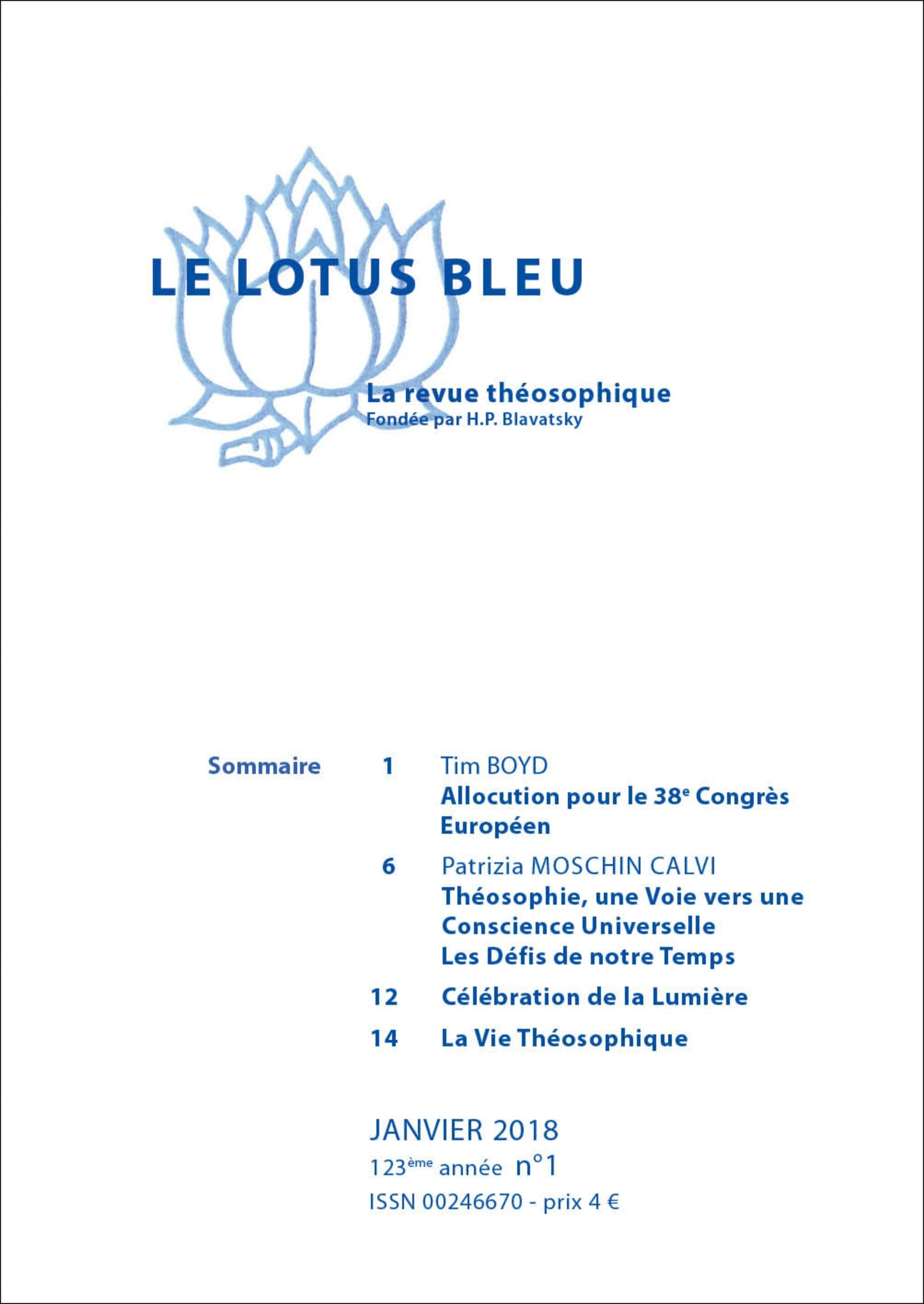 Le Lotus Bleu 2018/01