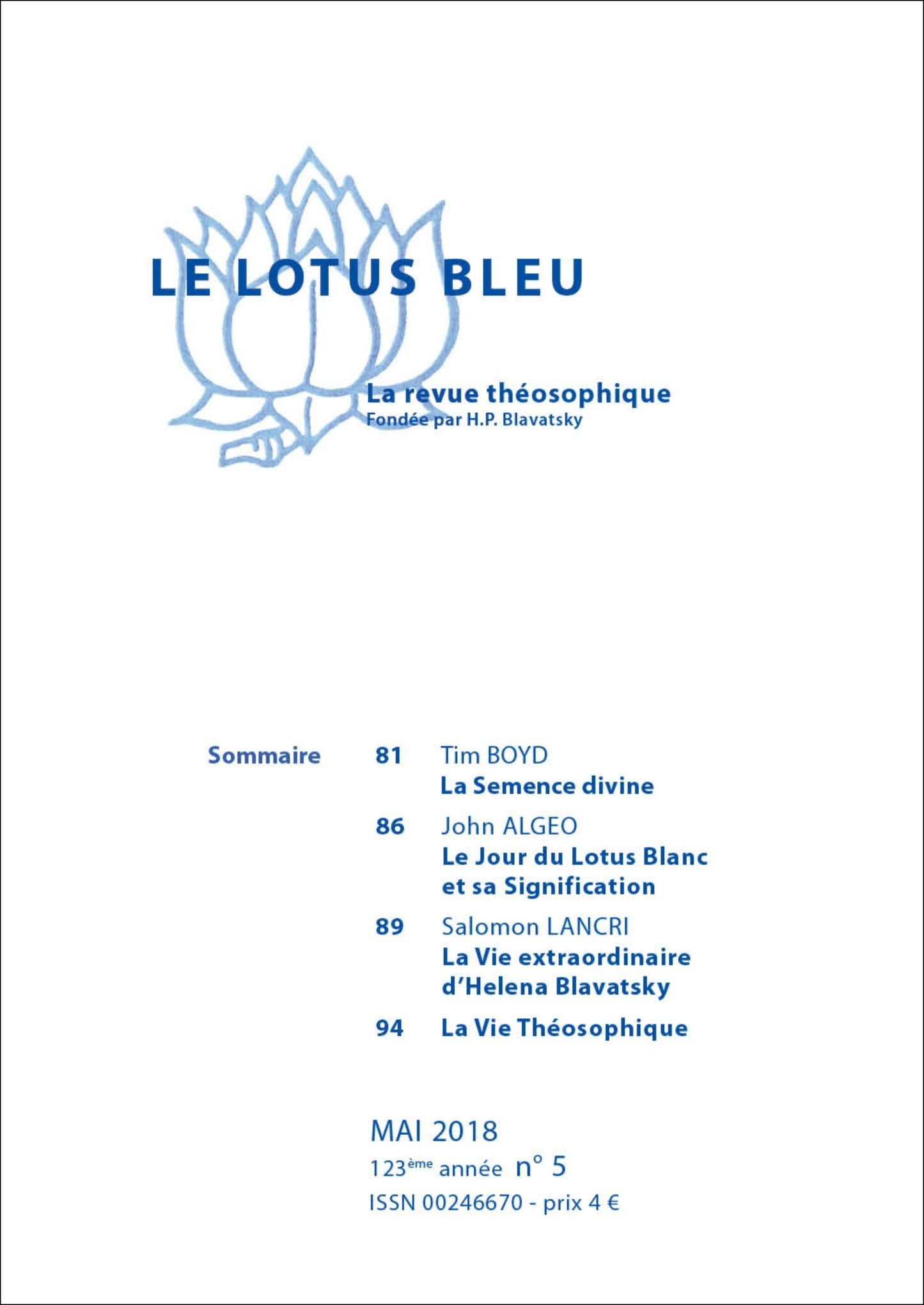 Le Lotus Bleu 2018/05