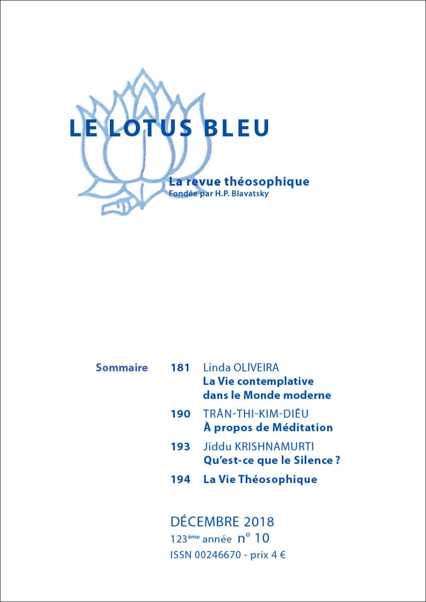 Le Lotus Bleu 2018/10