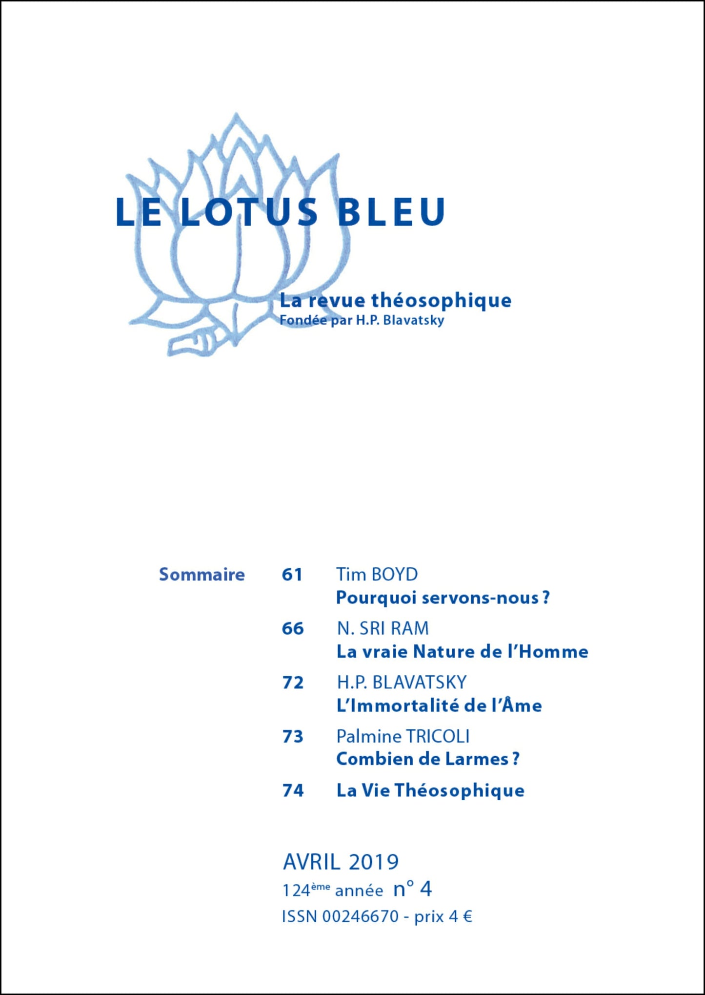 Le Lotus Bleu 2019/04