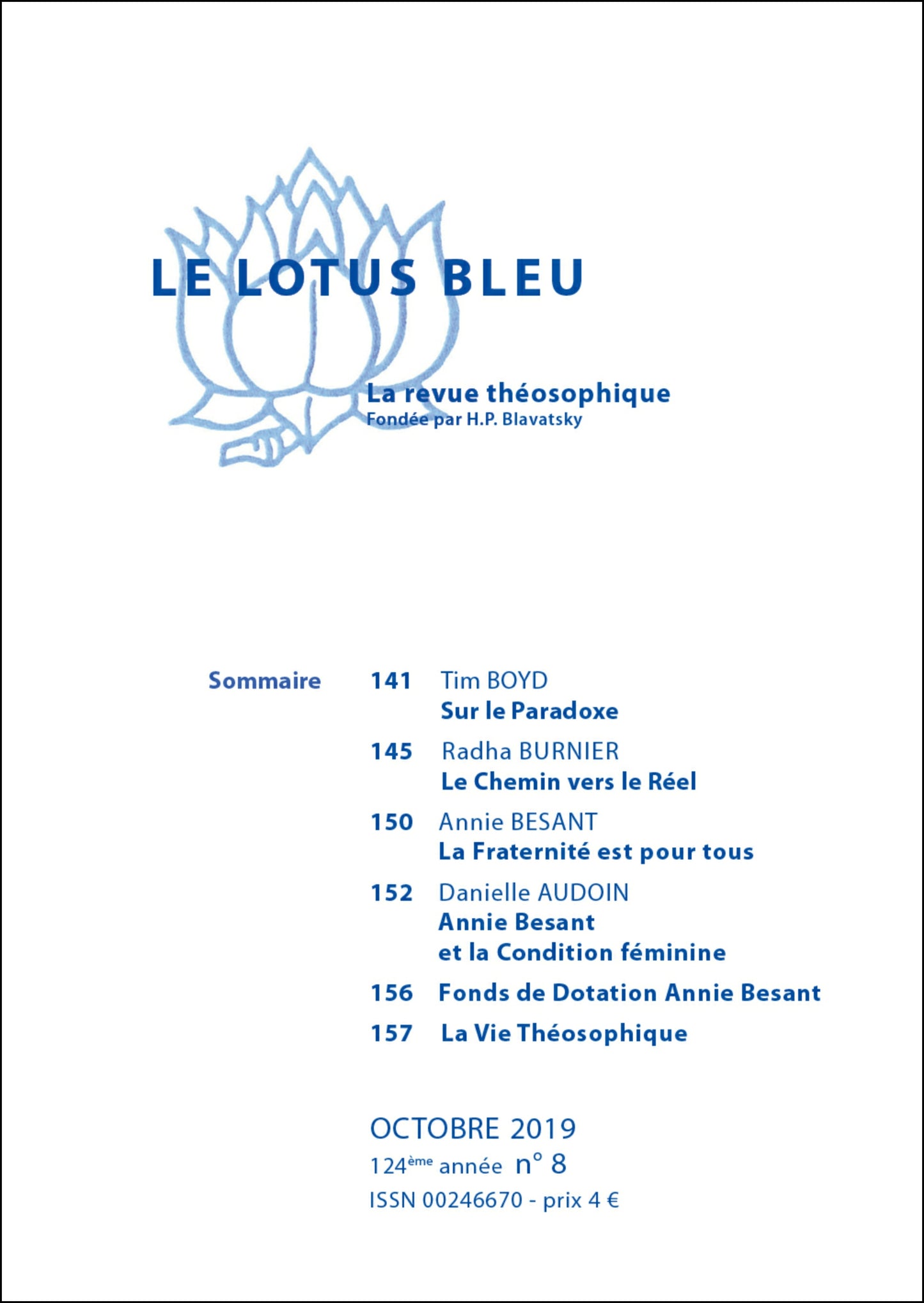 Le Lotus Bleu 2019/08