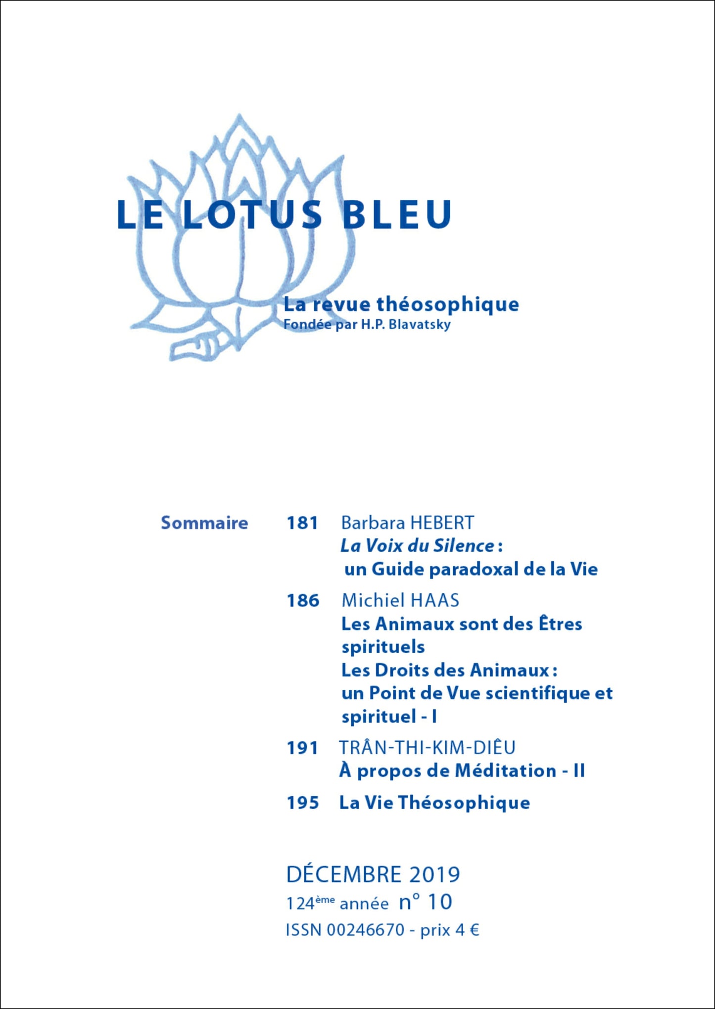 Le Lotus Bleu 2019/10