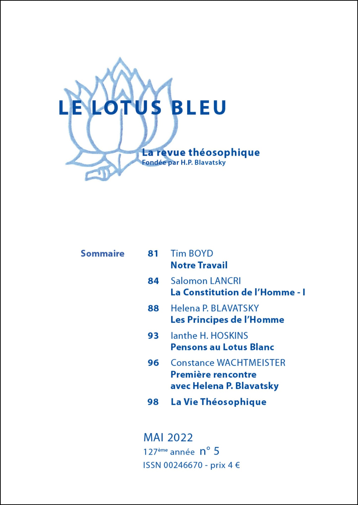 Le Lotus Bleu 2022/05
