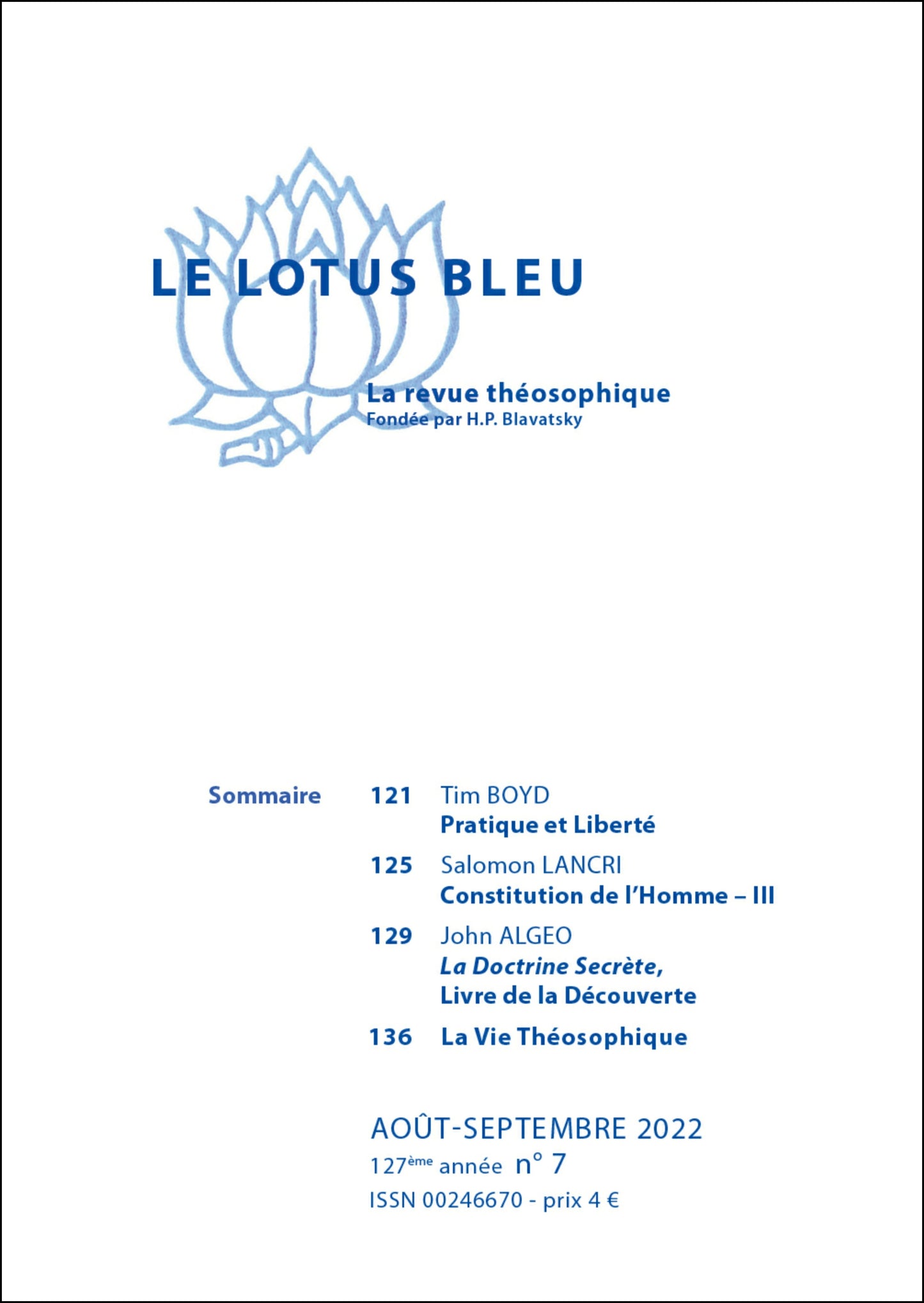 Le Lotus Bleu 2022/07