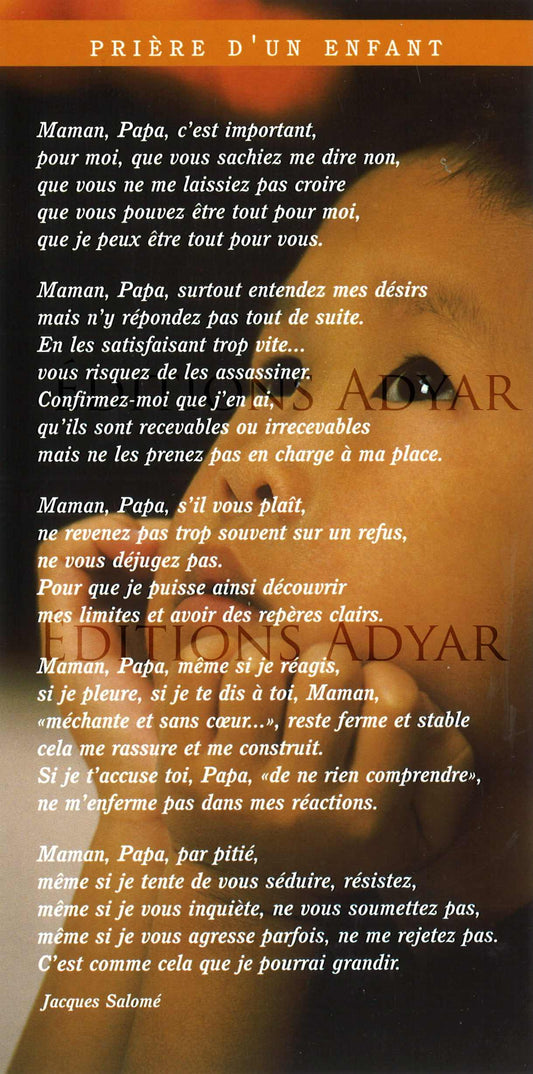 Carte de vœux « Prière d'un enfant »
